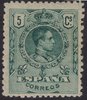 Stamp 268 Spain. Year 1909-1922. Alfonso XIII. Medallion type. 5 cents green         EC10268a_268