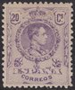 Sello 273 España. Año 1909-1922. Alfonso XIII. 20 céntimos violeta. Tipo Medallón       EC10273a_273