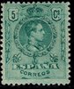 Sello 268 España. Año 1909. Alfonso XIII. Tipo Medallón. 5 céntimos verde        EC10268b_268