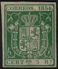 sello 26 España. Escudo de España. Año 1854. 5 REALES verde                             ECL0026a_26