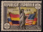 stamp 765 SPAIN. Anniversary of the U.S. Constitution Entitled "AEREO + 5 PTS"    EC10765a_765