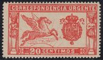 Sello 324 España. Año 1925. PEGASO. 20 CENT. ROJO BRILLANTE. URGENTE.       EC10324b_324