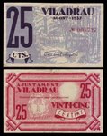 LOCAL BANKNOTE - AJUNTAMENT DE VILADRAU - YEAR 1937- 25 CTS - MBC - SCARCE      BILL0044a_VILADRAU