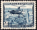 Stamp 689 SPAIN. AUTOGIRO LA CIERVA. 2 PESETAS BLUE                                    EC10689a_689