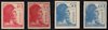 Stamps 751s/754s SPAIN. Year 1938. UNTOOTHED. Allegory of the Republic.           EC10751s_751s_754s