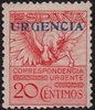 Stamp 489 SPAIN. Pegasus with URGENT overprint. 20 cent. Pink.                  EC10489b_489