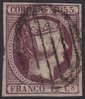 Sello 18 España. Año 1853. Isabel II. 12 cu. violeta con matasellos                      ECL0018e_18