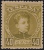 Sello 250 España. ALFONSO XIII. Tipo Cadete. Año 1901-1905. 40 cent. Oliva  EC10250b_250