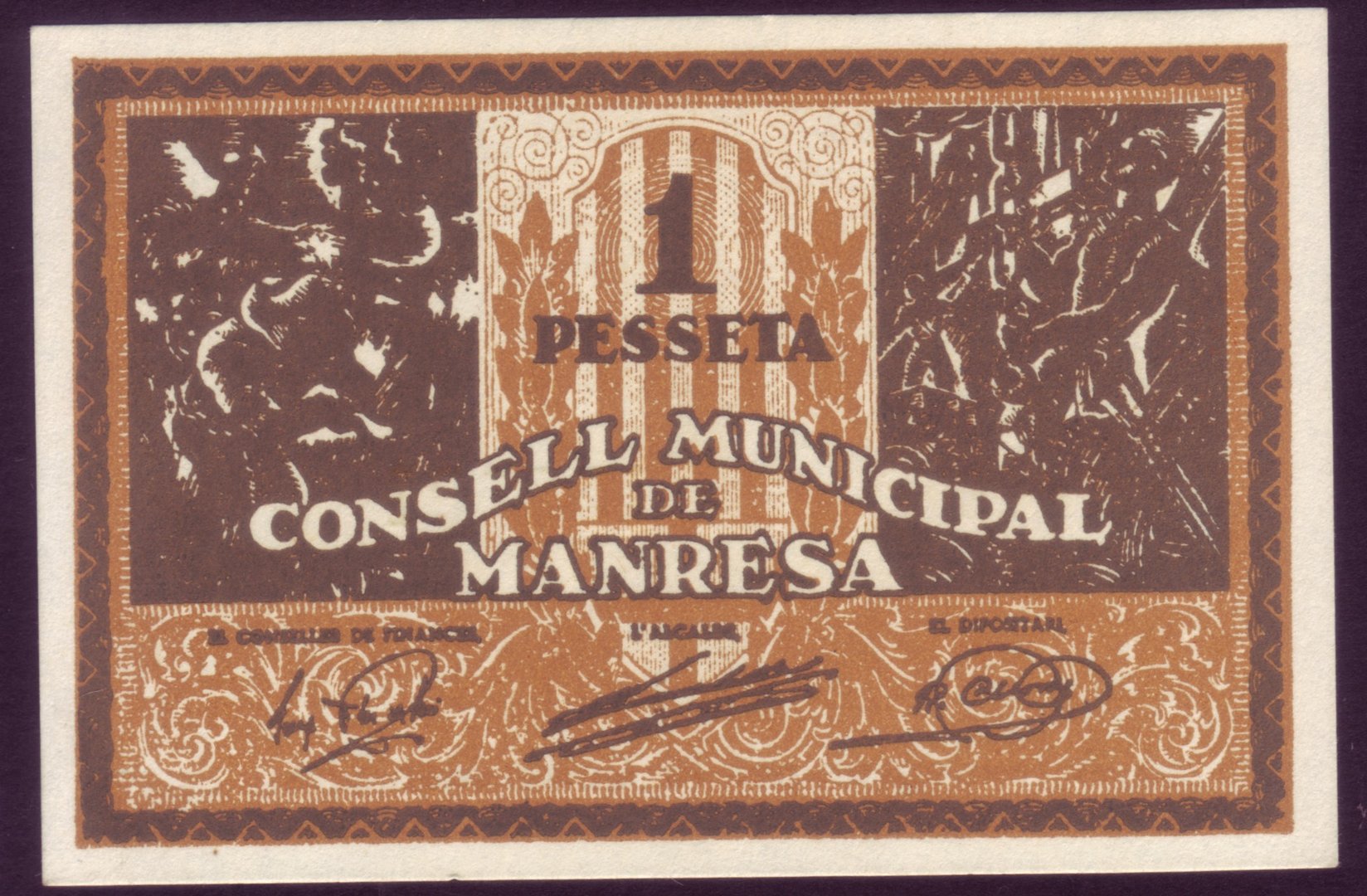 BILLETE LOCAL - MANRESA - 1 PTA - AÑO 1937 - SERIE B SC   BILL0013d_MANRESA