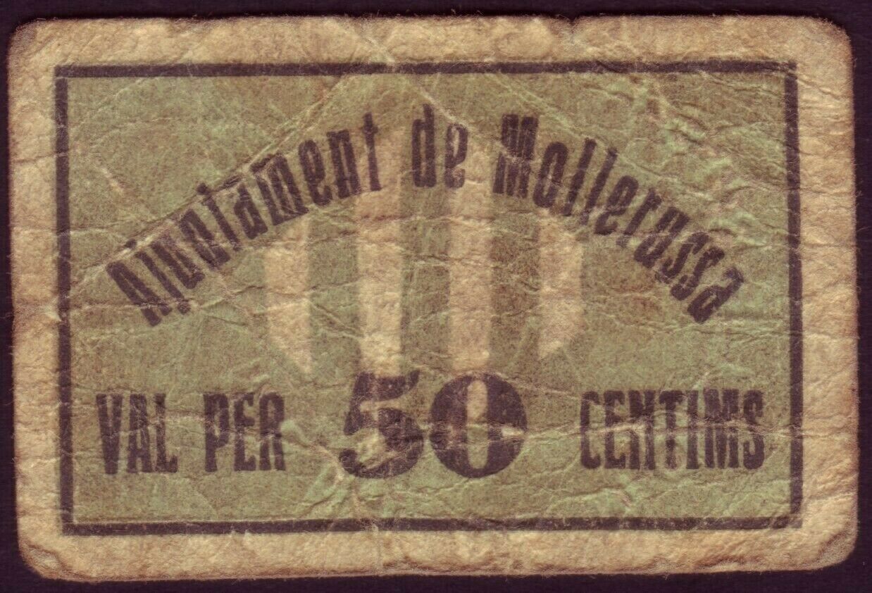 LOCAL BANKNOTE - MOLLERUSSA - 50 CTS. YEAR 1937. RARE. BC   BILL0013l_MOLLERUSSA