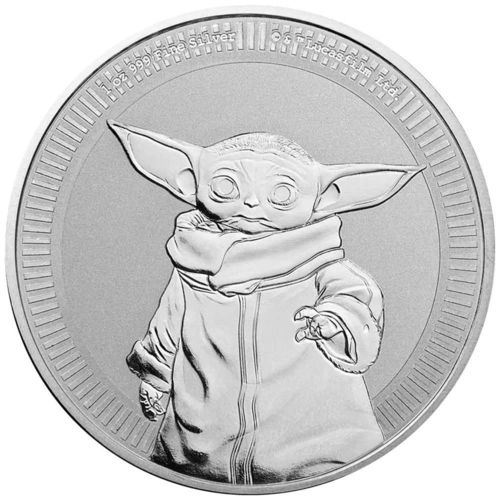 Moneda onza de plata 2$ Niue Baby Yoda Star Wars 2021.             2D0001b_STARWARS