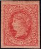 Stamp 64 SPAIN. 1864. ISABEL II. 4 QUARTOS red on salmon                      ECL0064b_64