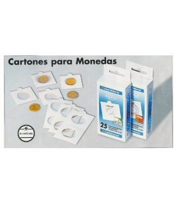 Cartones Adhesivos LEUCHTTURM para Monedas. 100 unid.                MNE0001e_cartonesadhesivos