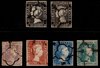 Stamps 1/5+1A SPAIN. ISABEL II.  SPIDER POSTMARK IN BLACK                       ECL0001g_1_5+1A